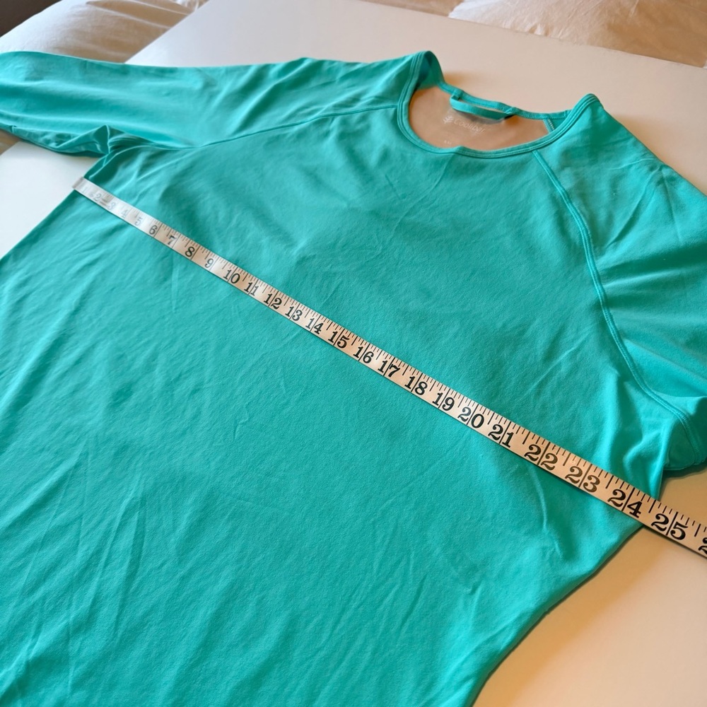 Coolibar LumaLeo Long Sleeve T-Shirt with Thumbholes in Blue Curacao size XXL - Picture 5 of 15